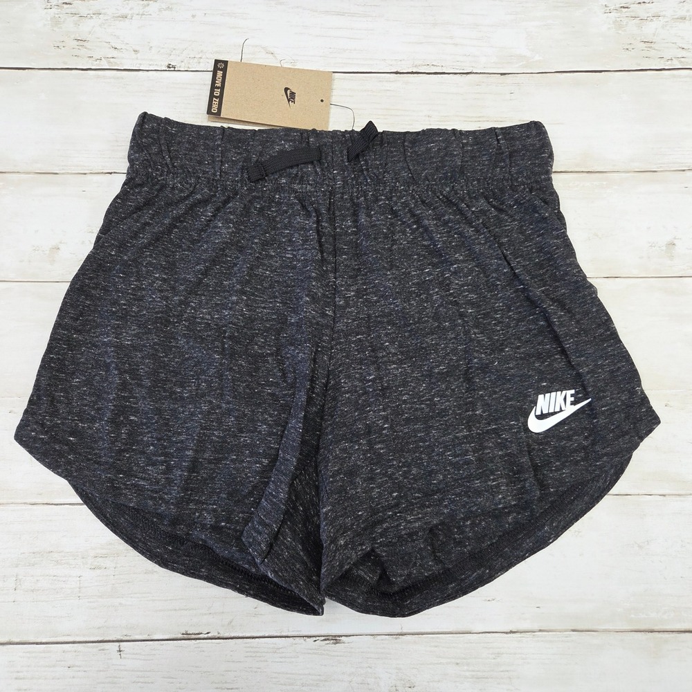 Nike Shorts Kids L Charcoal DA1388-032 Sportswear Jersey Standard Fit Drawstring